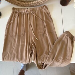 H&M Light Brown Elastic Waist Pants